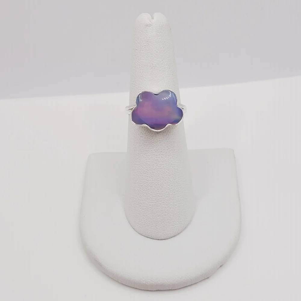 925 Sterling Silver Bezel Set Cloud Ring